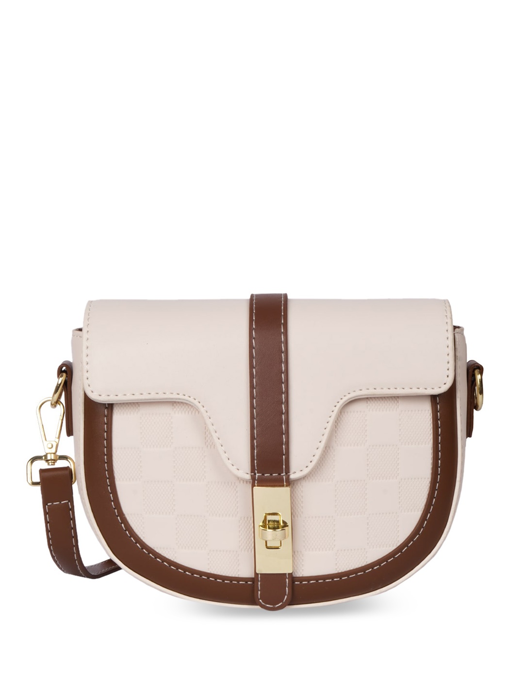 

Luvoksi Colourblocked Structured Sling Bag, Brown