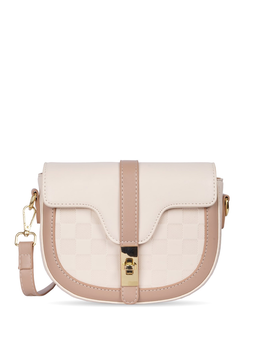 

Luvoksi Textured Half Moon Sling Bag, Beige