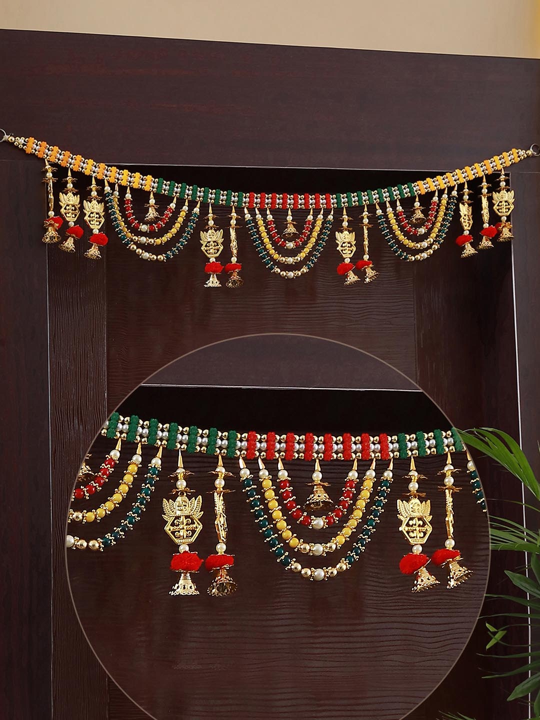 

TIED RIBBONS Red & Green Textured Wall Door Hanging