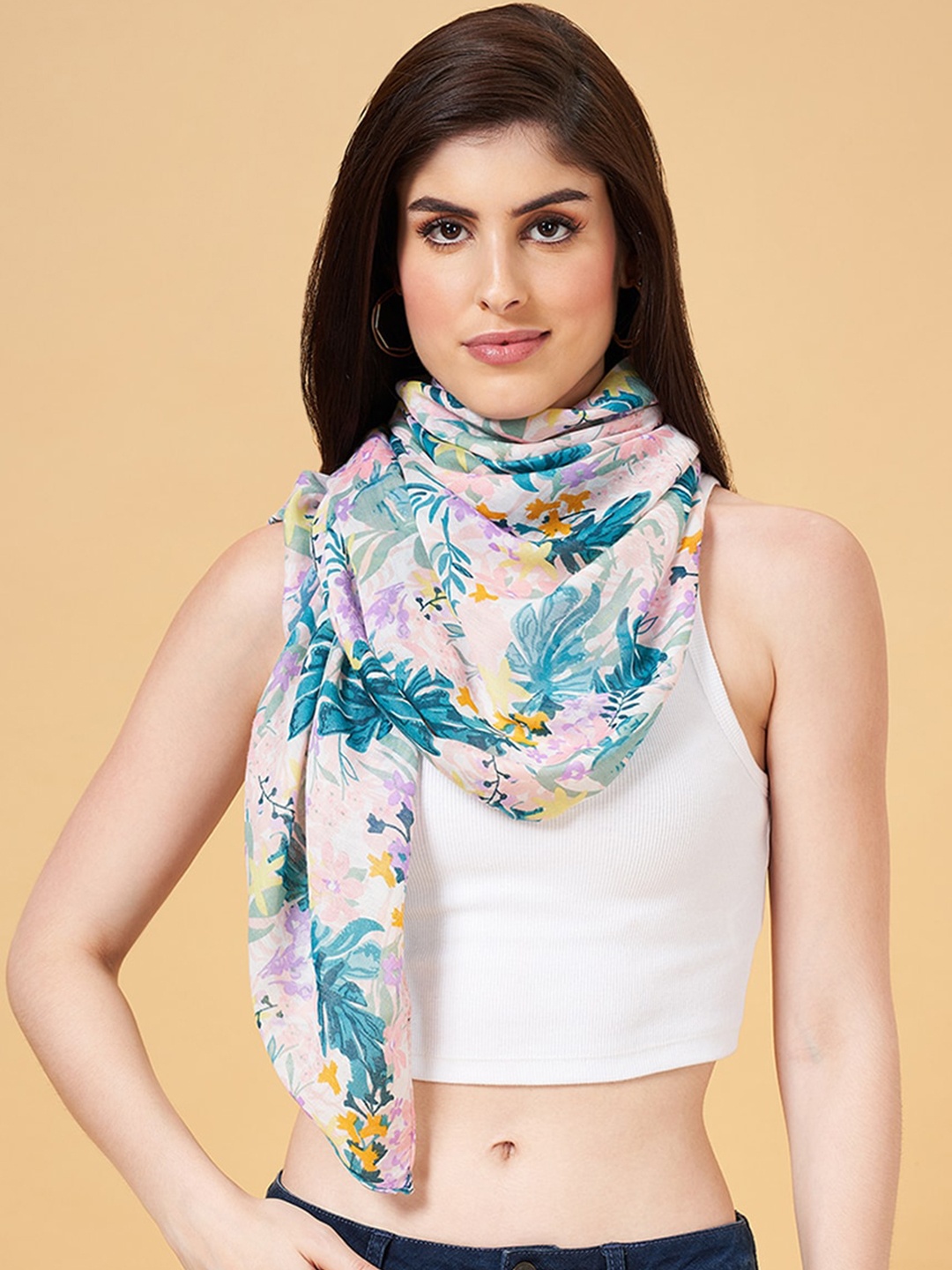 

Honey by Pantaloons Floral Printed Scarf, Blue