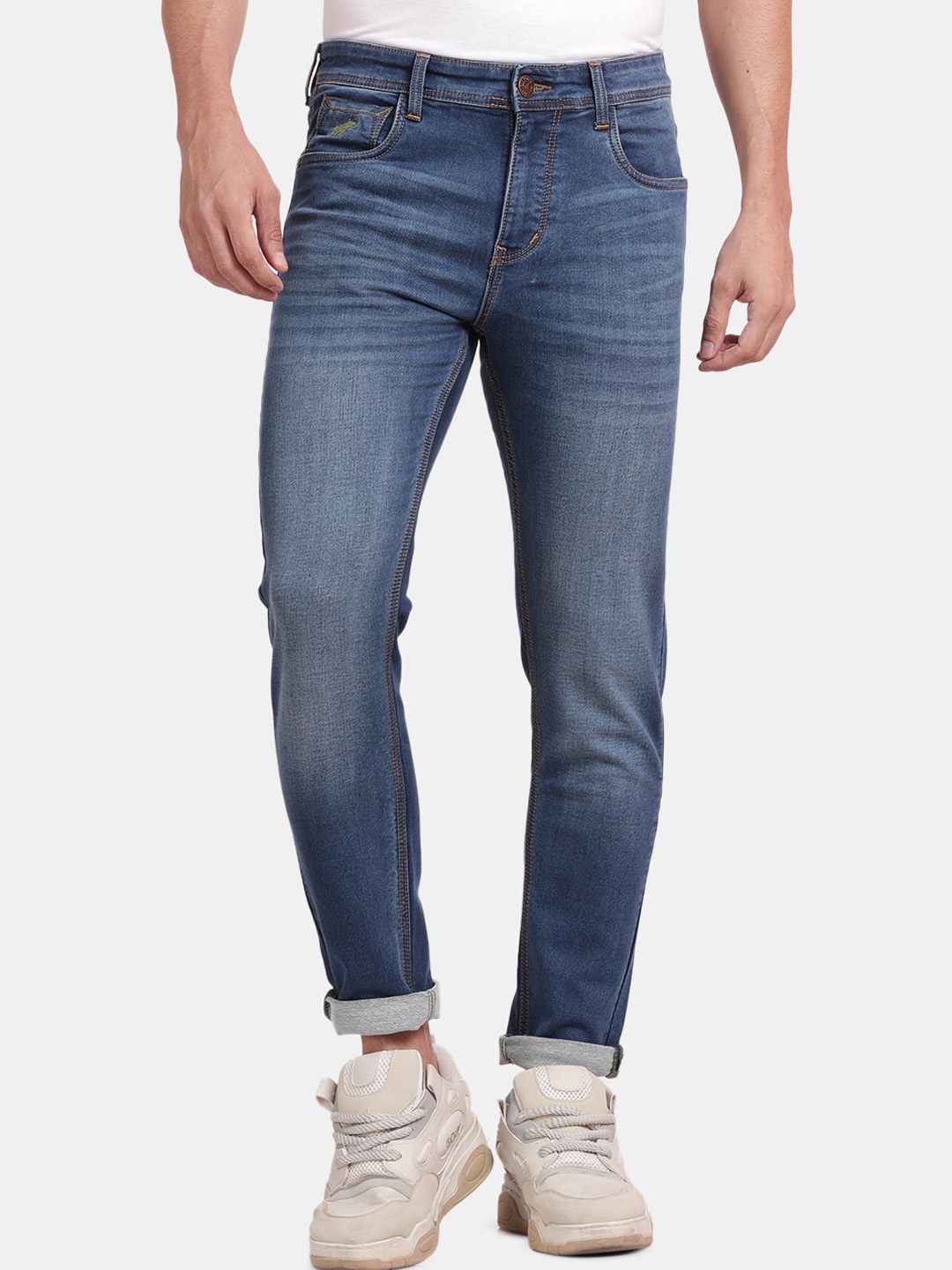 

RUG WOODS Men Classic Light Fade Clean Look Stretchable Jeans, Blue