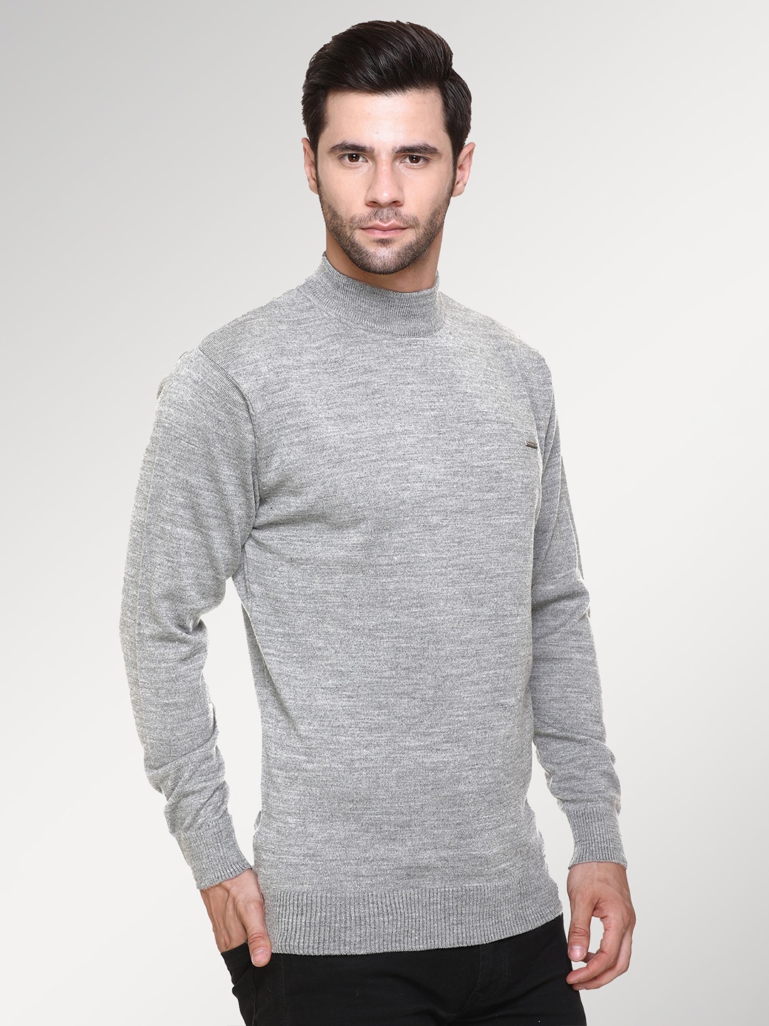 

GODFREY Turtle Neck Woollen Pullover, Grey