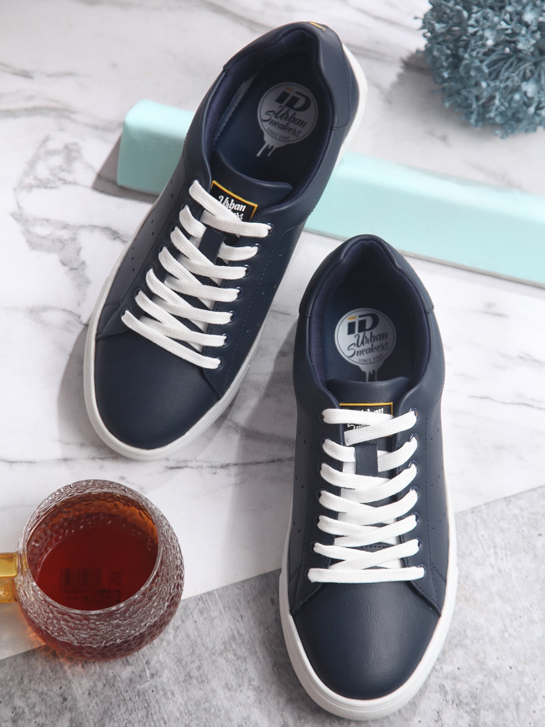 

ID Men Perforated Flexible Anti-Skid Lightweight Sneakers, Navy blue