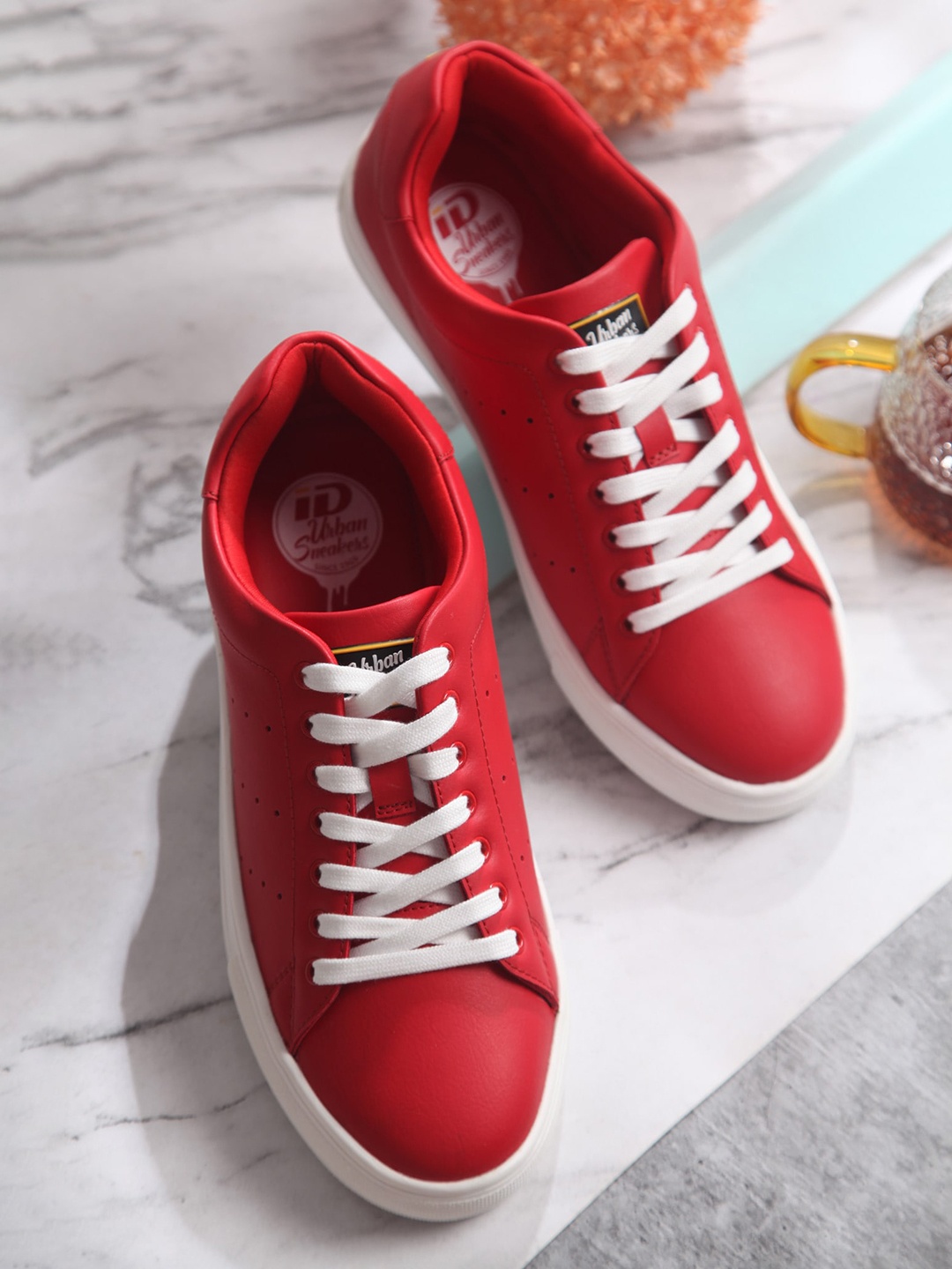 

ID Men Perforated Flexible Anti-Skid Lightweight Sneakers, Red