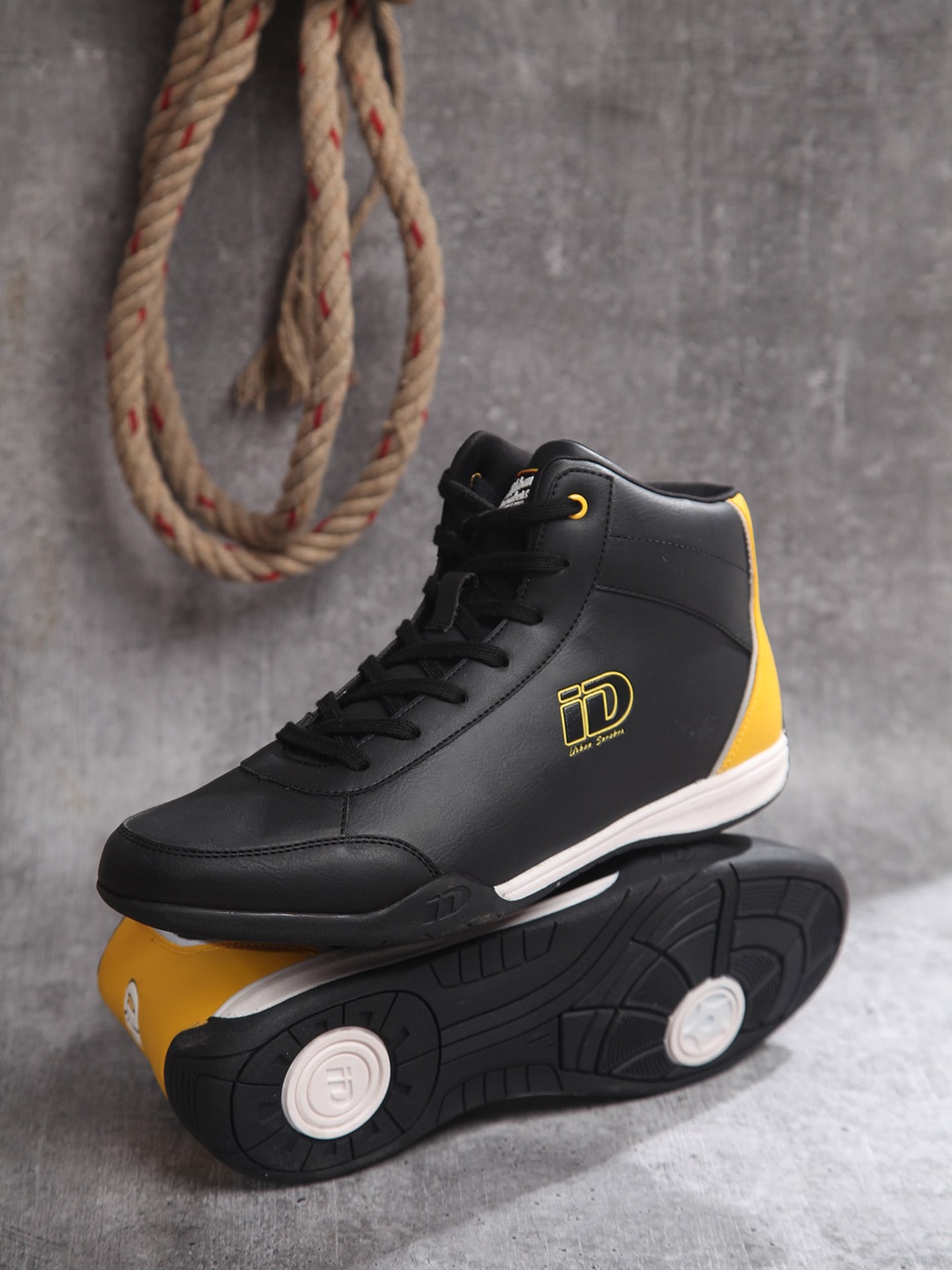 

ID Men Urban Flexible Anti-Skid Lightweight Mid-Top Sneakers, Black