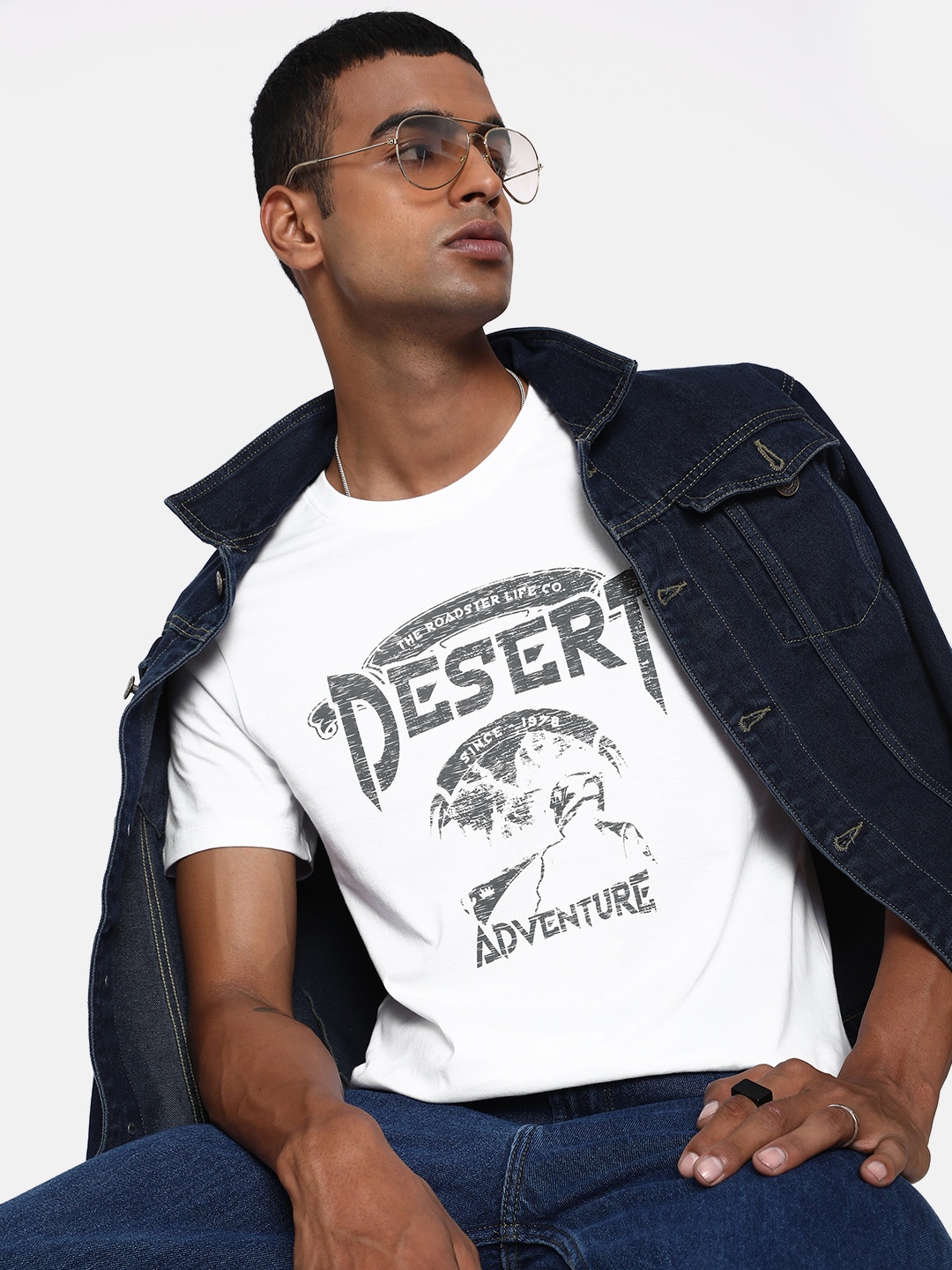 

The Roadster Lifestyle Co. Typography Printed Pure Cotton T-shirt, White