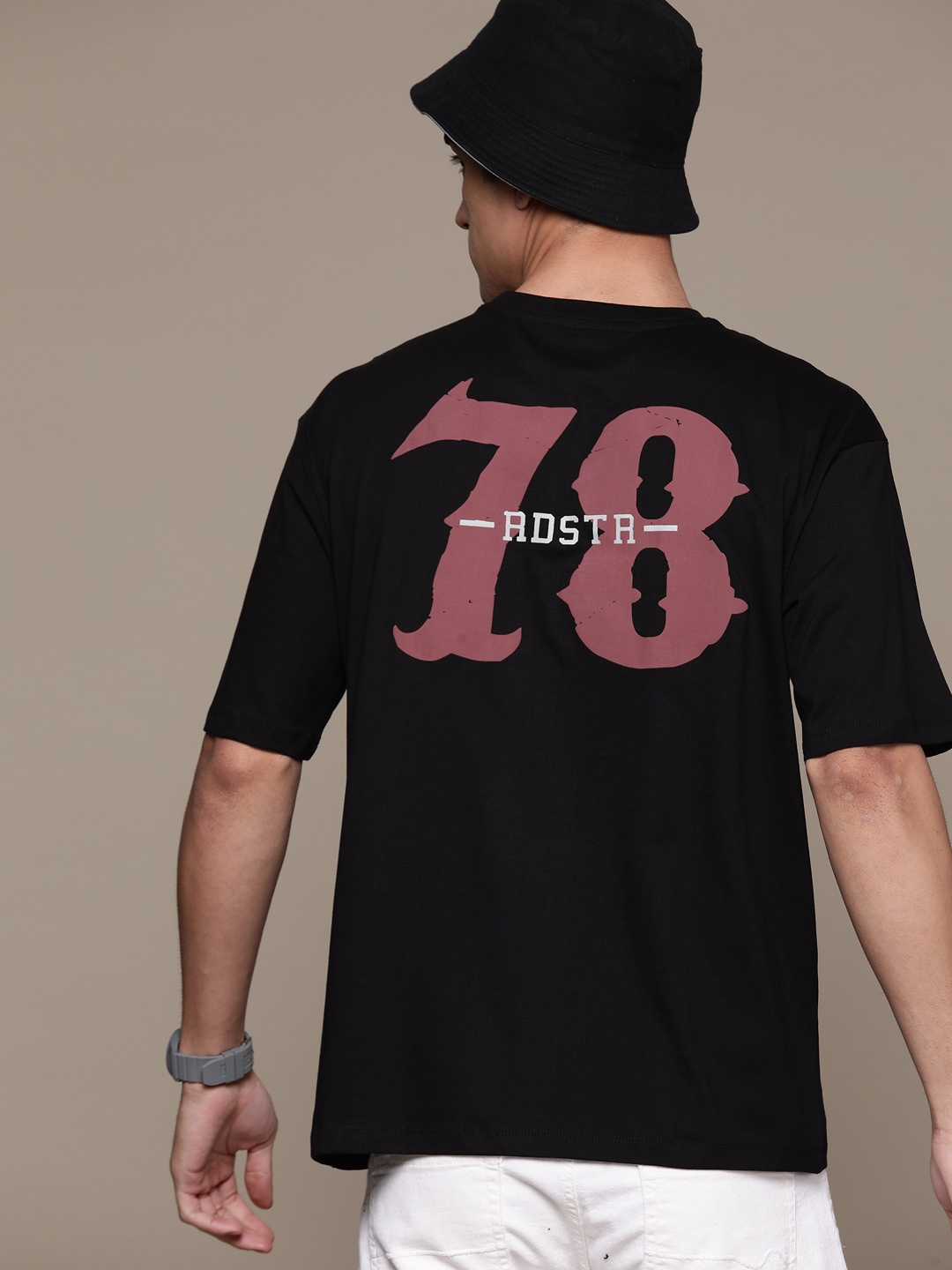 

The Roadster Lifestyle Co. Printed Pure Cotton T-shirt, Black
