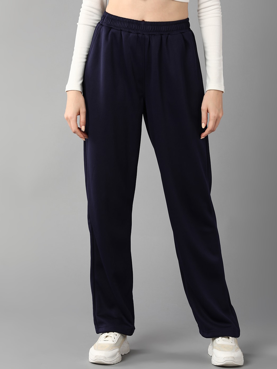 

Roadster Women Navy Blue High Rise Regular Fit Track Pant