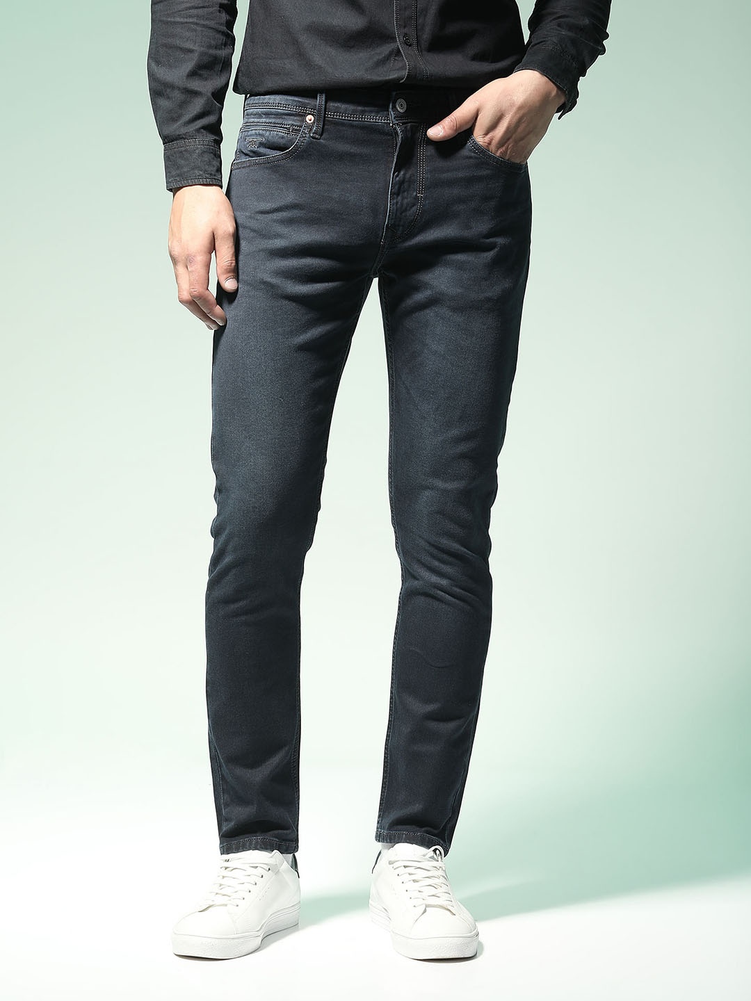 

Flying Machine Men Tapered Fit Stretchable Jeans, Blue