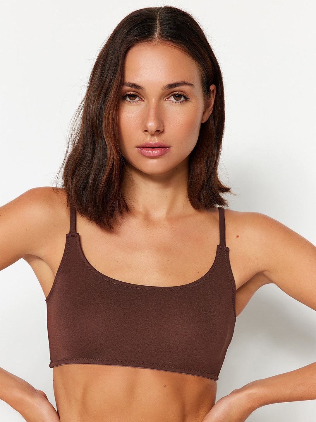 

Trendyol Full Coverage Lightly Padded Bra With All Day Comfort, Brown