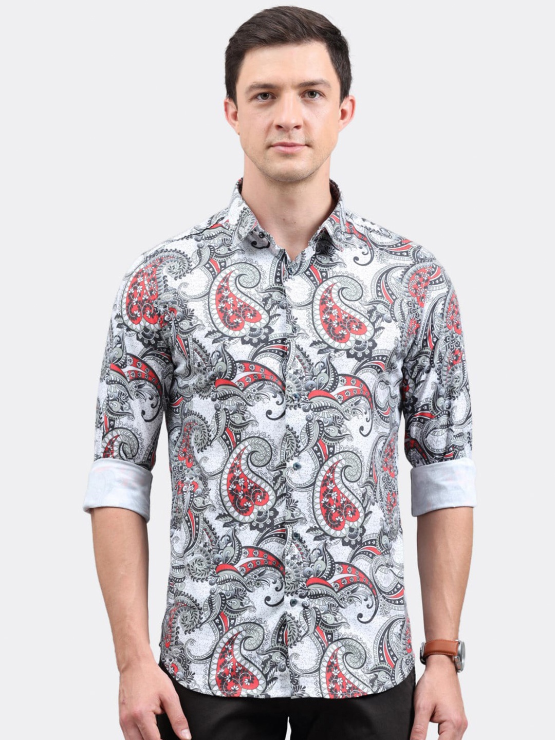

BADMAASH Men Multicoloured Slim Fit Floral Opaque Printed Casual Shirt, Multi