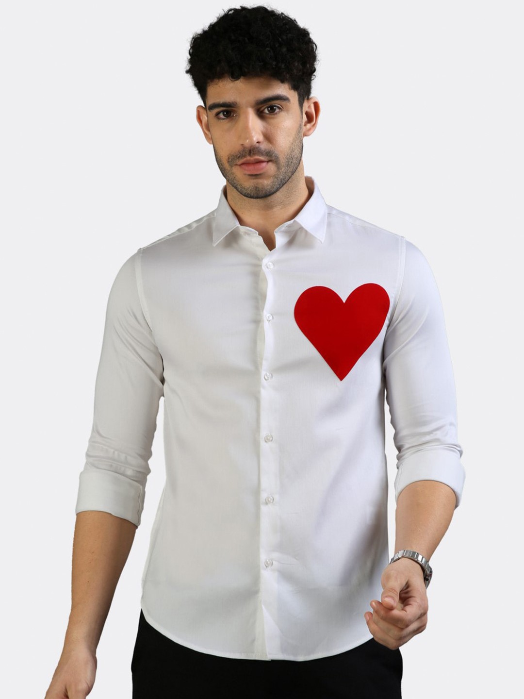 

BADMAASH Men White Slim Fit Opaque Casual Shirt