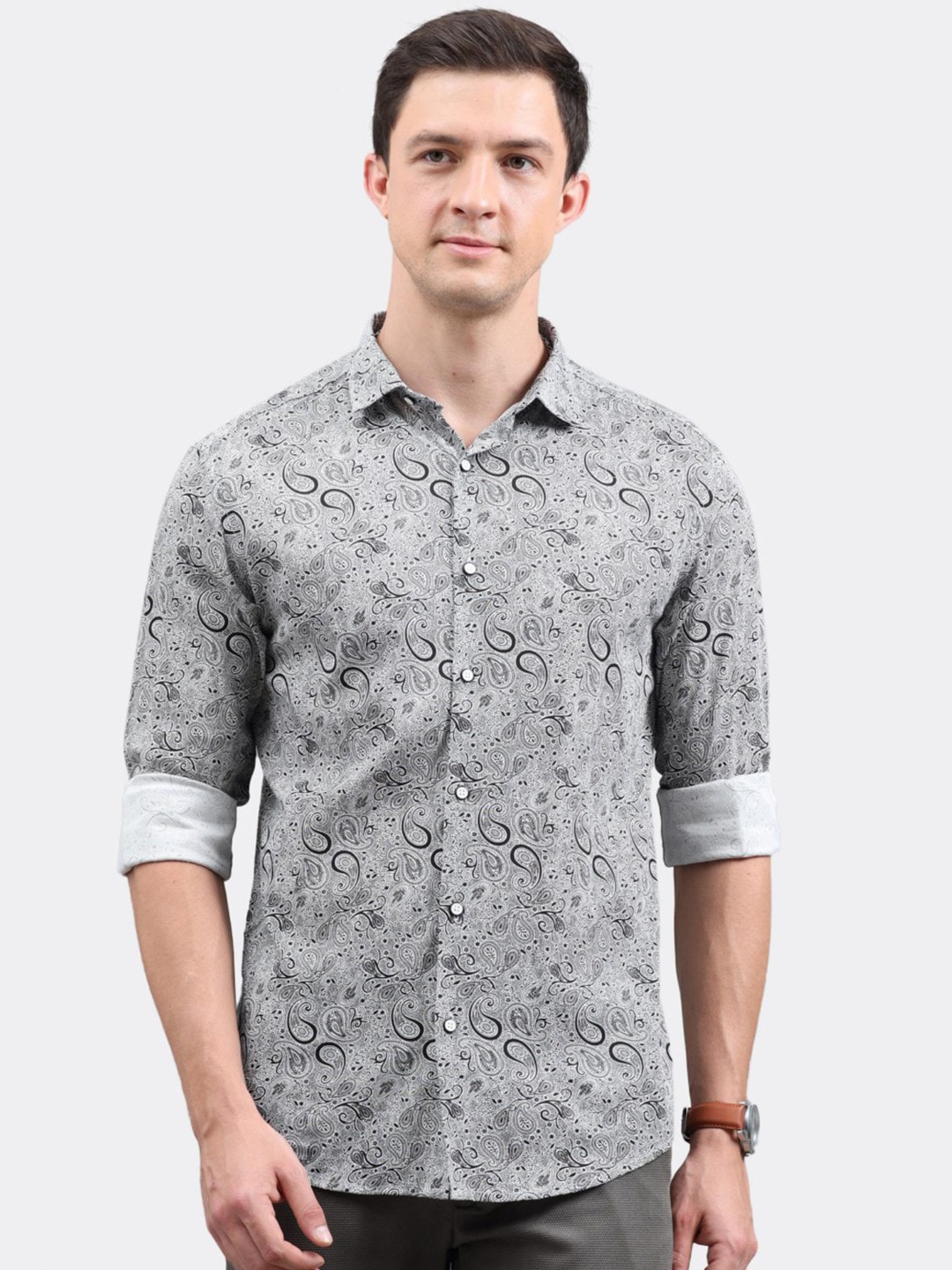 

BADMAASH Slim Fit Ethnic Motifs Printed Casual Shirt, Black