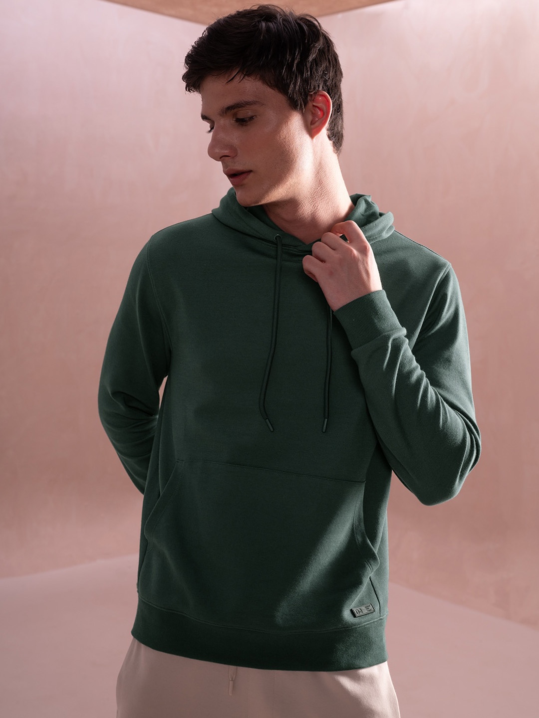 

DAMENSCH Statement Elemental Soft premium Cotton Blend Hooded Sweatshirt, Green