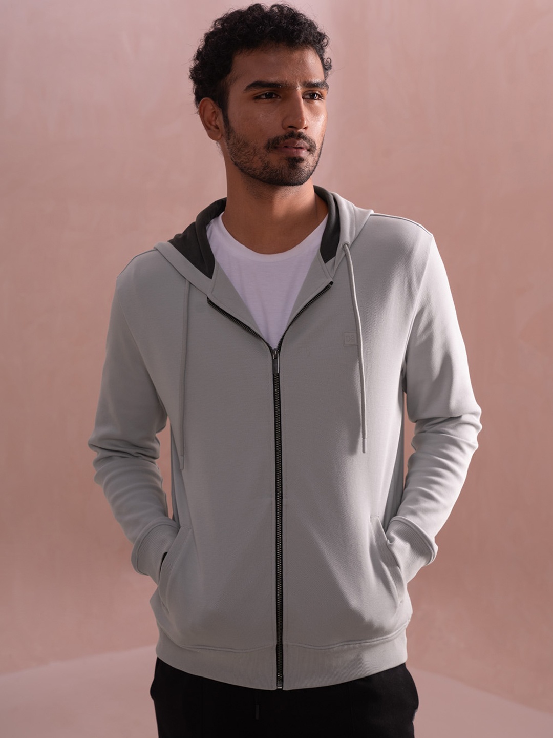 

DAMENSCH Statement Elemental Soft Premium Cotton Blend Zipper Hoodie Sweatshirt, Grey