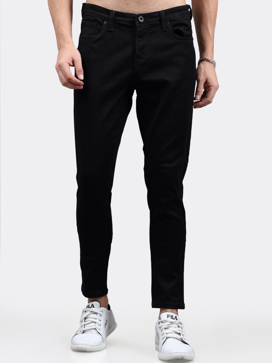 

BADMAASH Men Slim Fit Clean Look Stretchable Jeans, Black