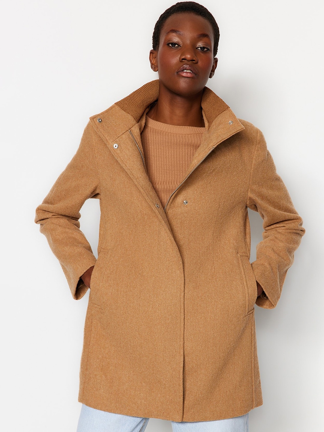 

Trendyol Single-Breasted Overcoats, Brown