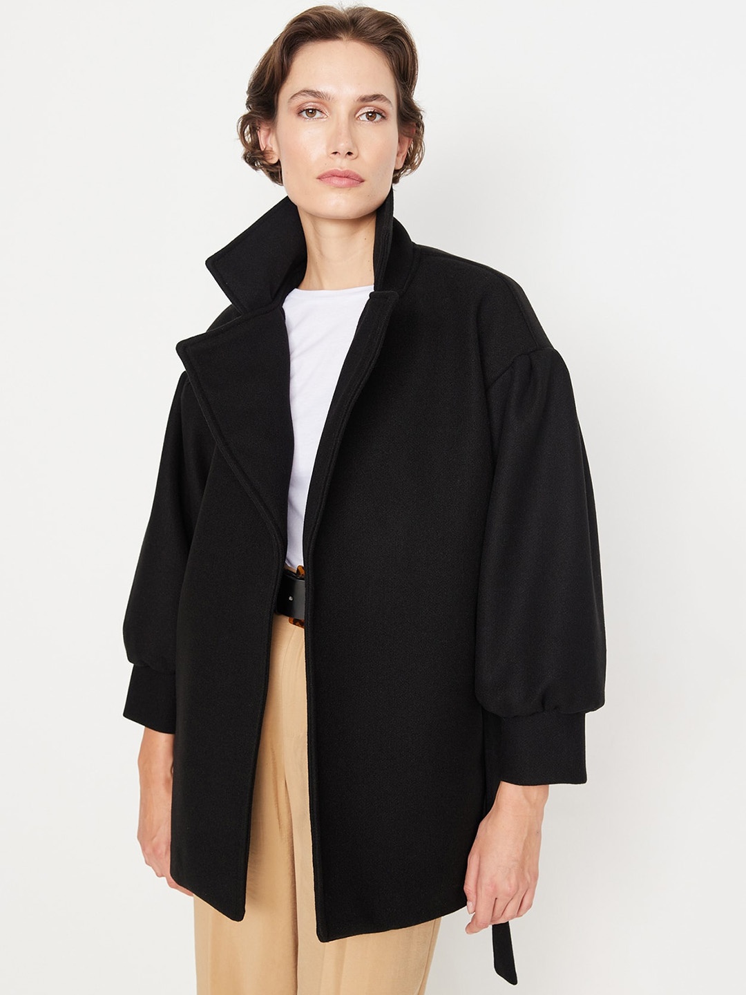 

Trendyol Single-Breasted Overcoat, Black