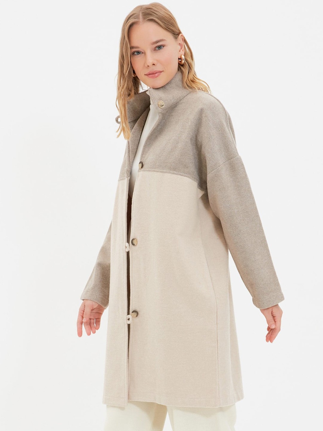 

Trendyol Single-Breasted Overcoat, Brown