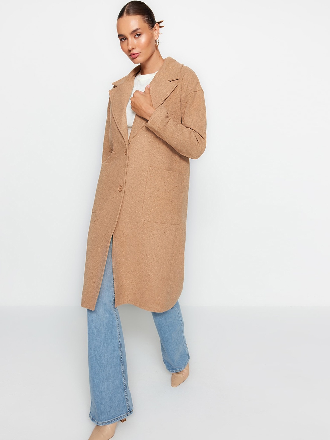 

Trendyol Single Breasted Overcoat, Beige