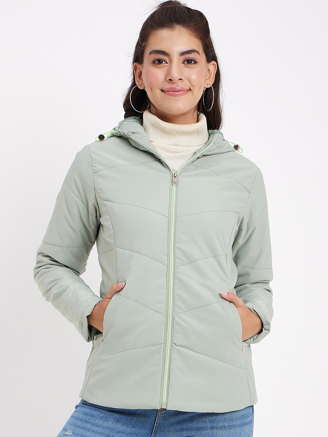 

Okane Hooded Lightweight Longline Padded Jacket, Olive