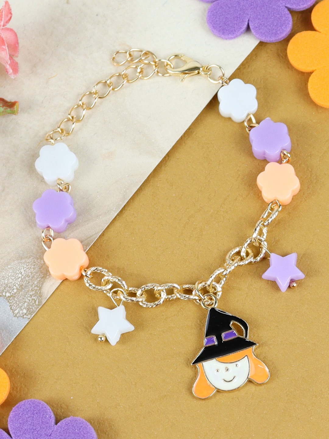 

Asthetika Kids Girls Gold-Plated Halloween Charm Bracelet
