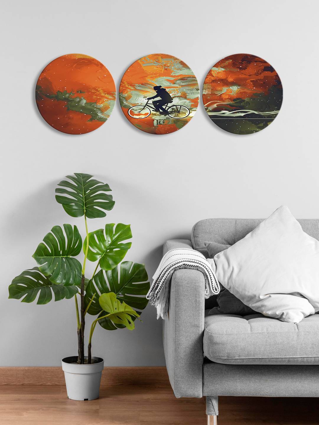 

999Store Brown 3-Pieces Printed Framed Wall Art