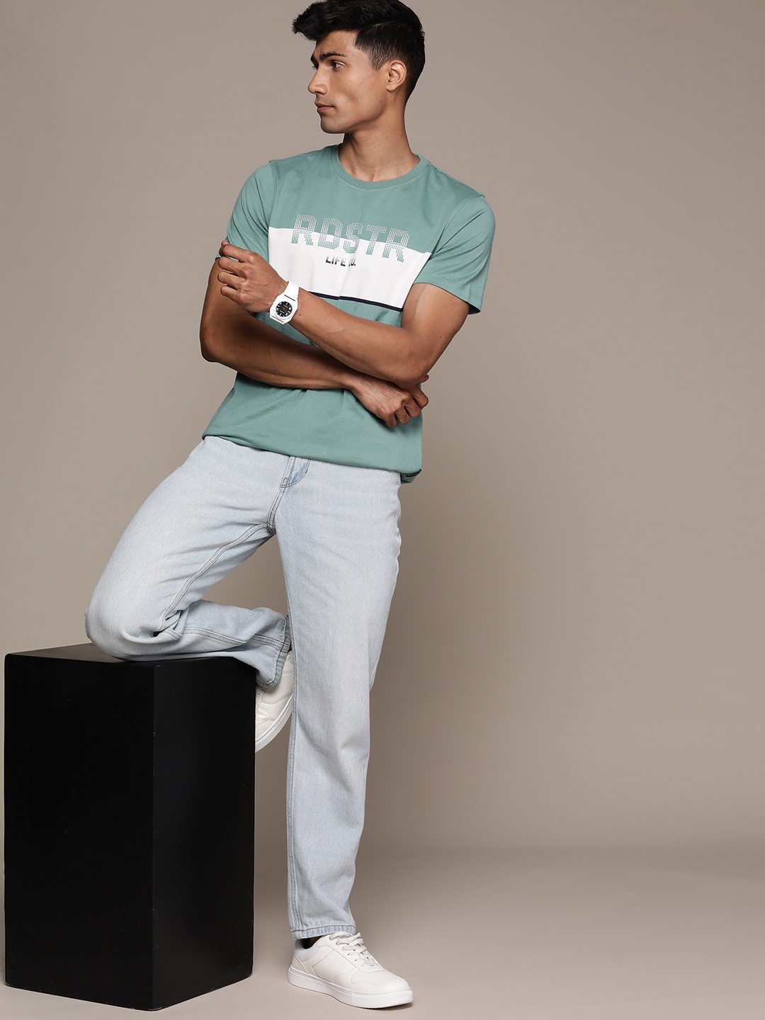 

The Roadster Lifestyle Co. Brand Logo Printed T-shirt, Green