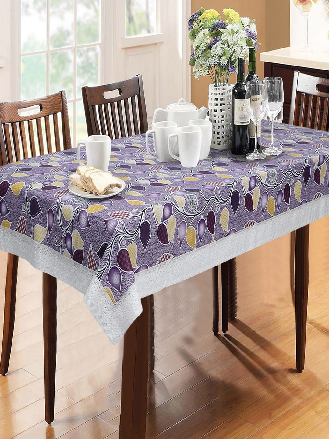 

Dakshya Industries Purple Printed 6-Seater Table Cover