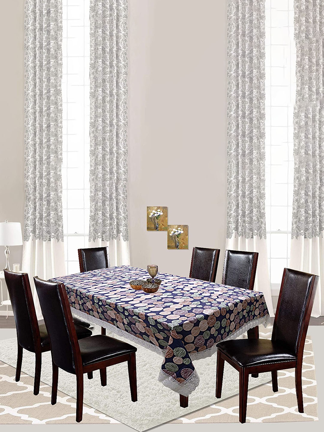 

Dakshya Industries Blue & Beige Printed 6-Seater Table Cover