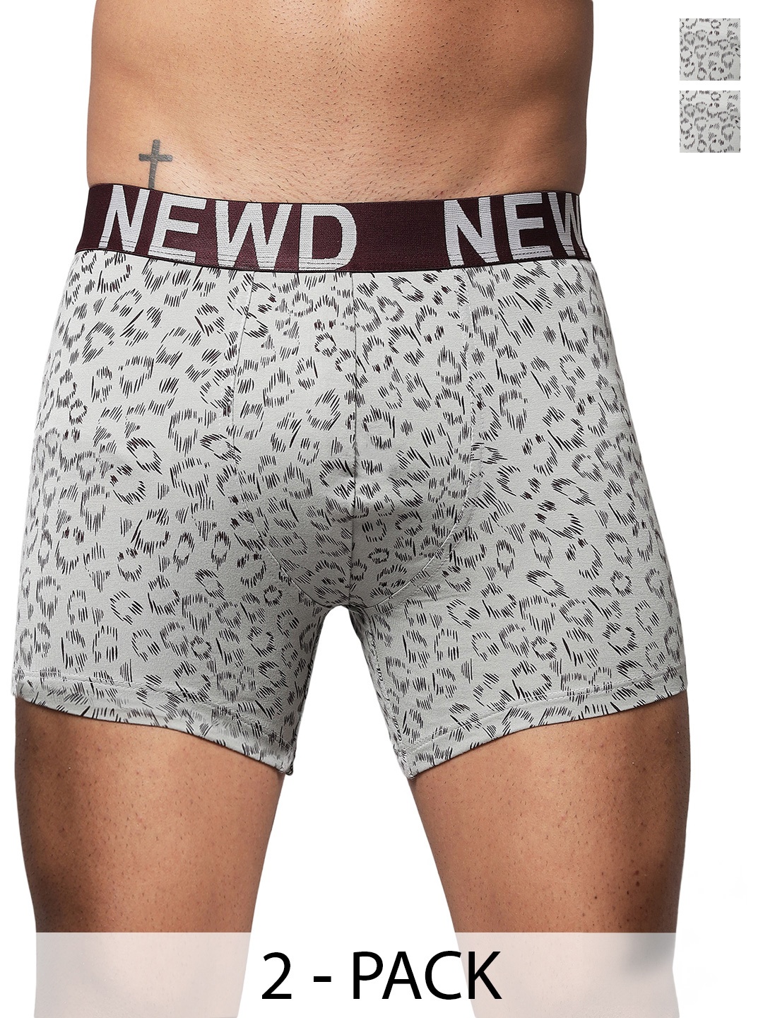 

NEWD Pack Of 2 Printed Label Free Trunks NTP16-PISTA-C2-S, Grey