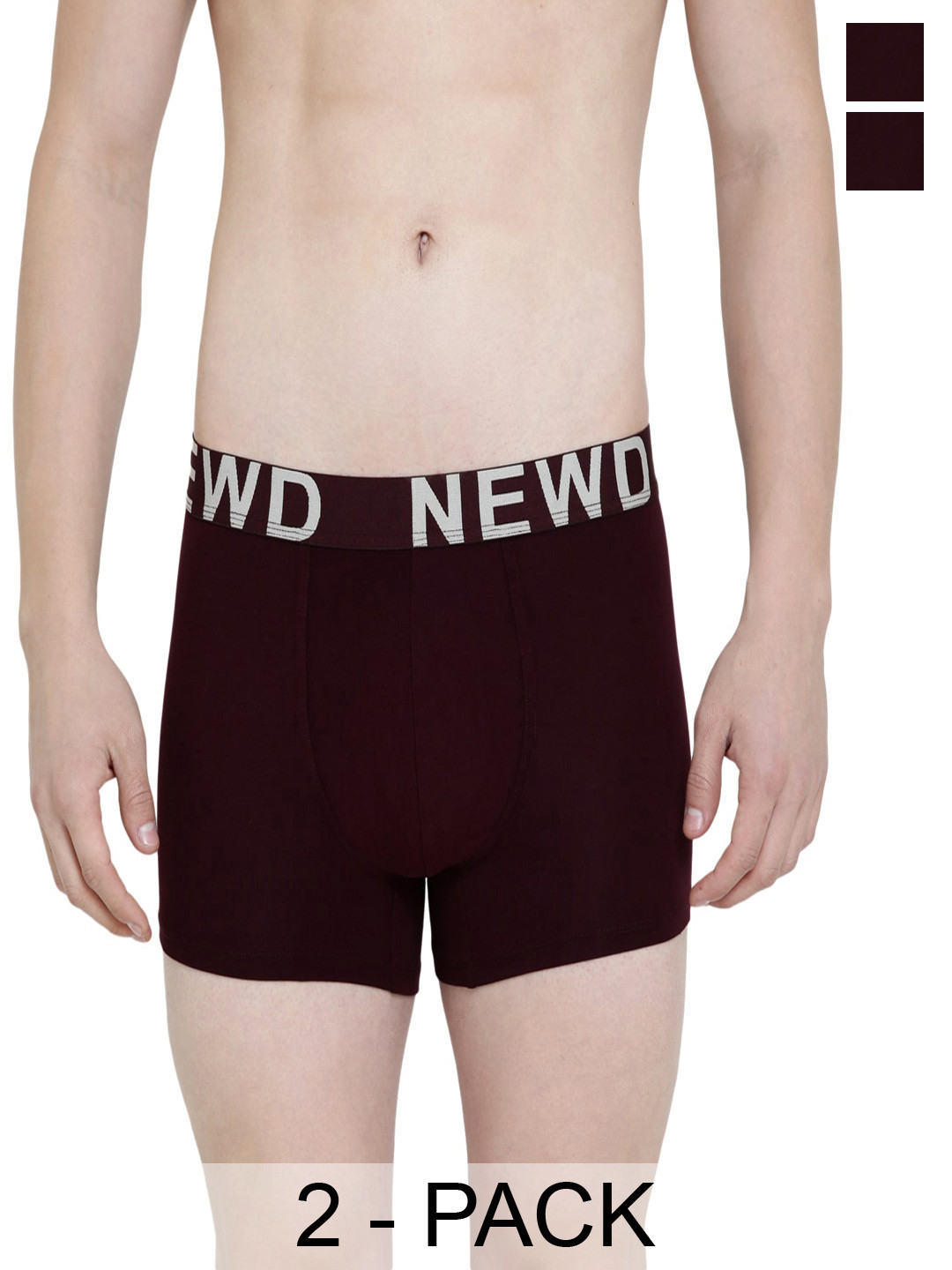 

NEWD Pack Of 2 Label Free Trunks NTS3-WINE-C2-S, Maroon