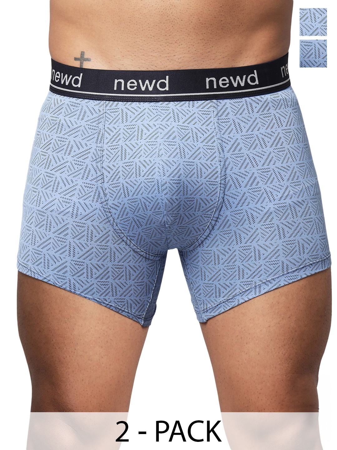 

NEWD Pack Of 2 Printed Trunks NTP15-BLUE-C2-S