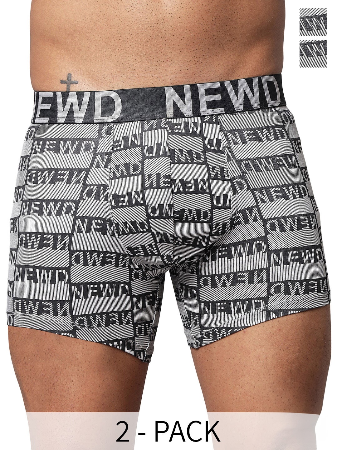 

NEWD Pack Of 2 Printed Label Free Trunks NTP13-GREY-C2-S