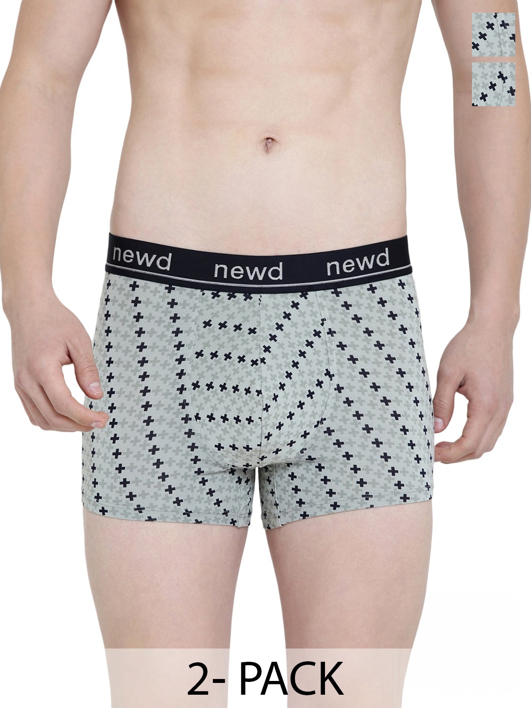 

NEWD Pack Of 2 Printed Label Free Trunks NTP9-GREY-C2-S