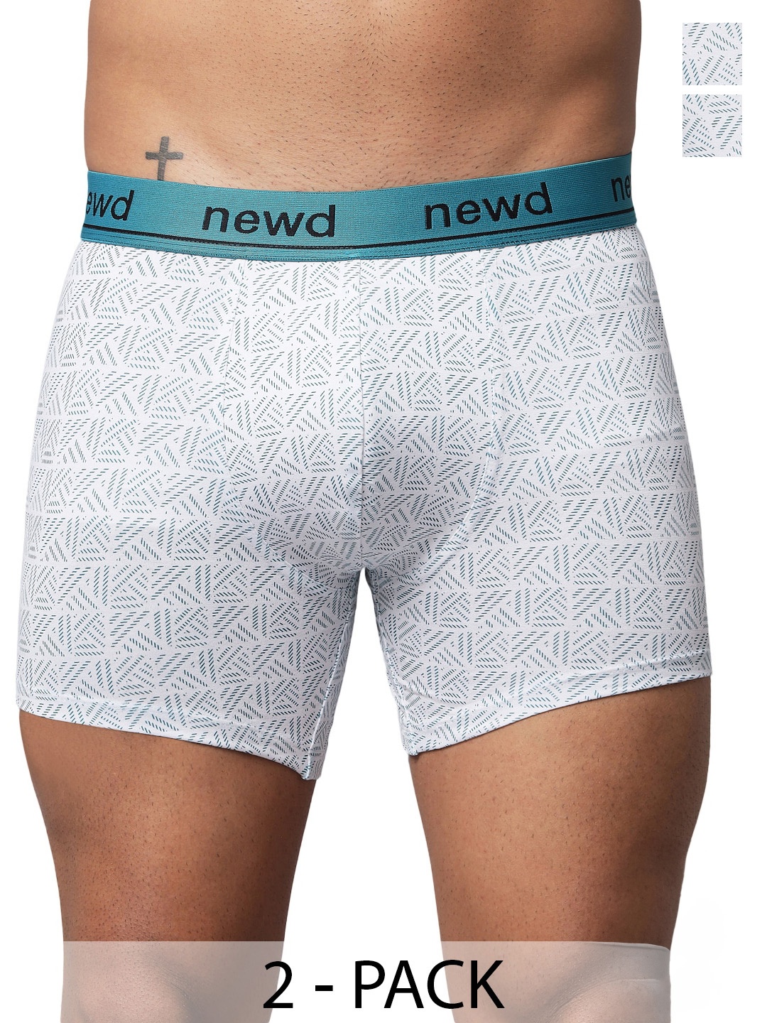 

NEWD Pack Of 2 Printed Trunks NTP15-WHITE-C2-S