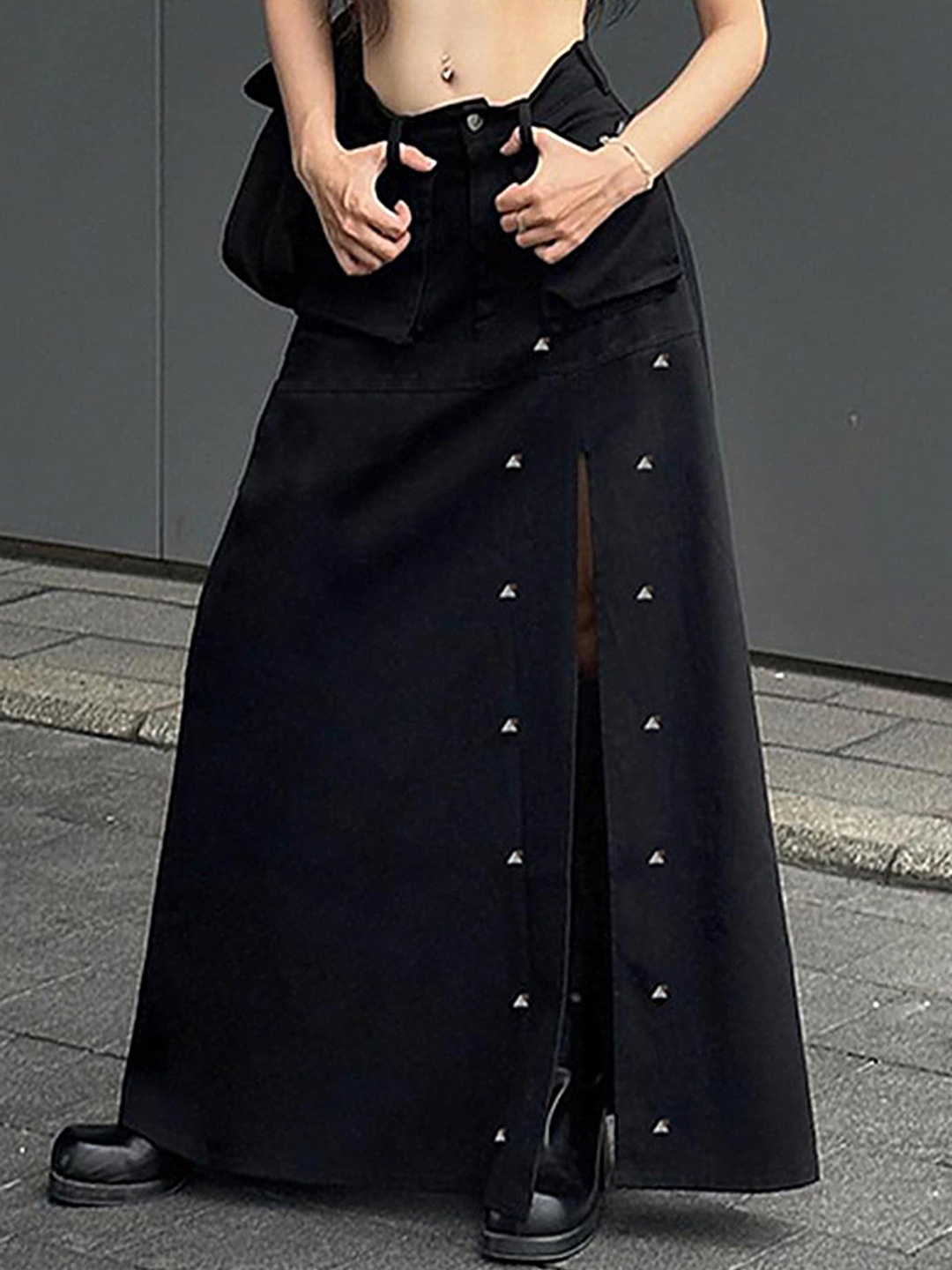 

LULU & SKY A-Line Maxi Skirts, Black