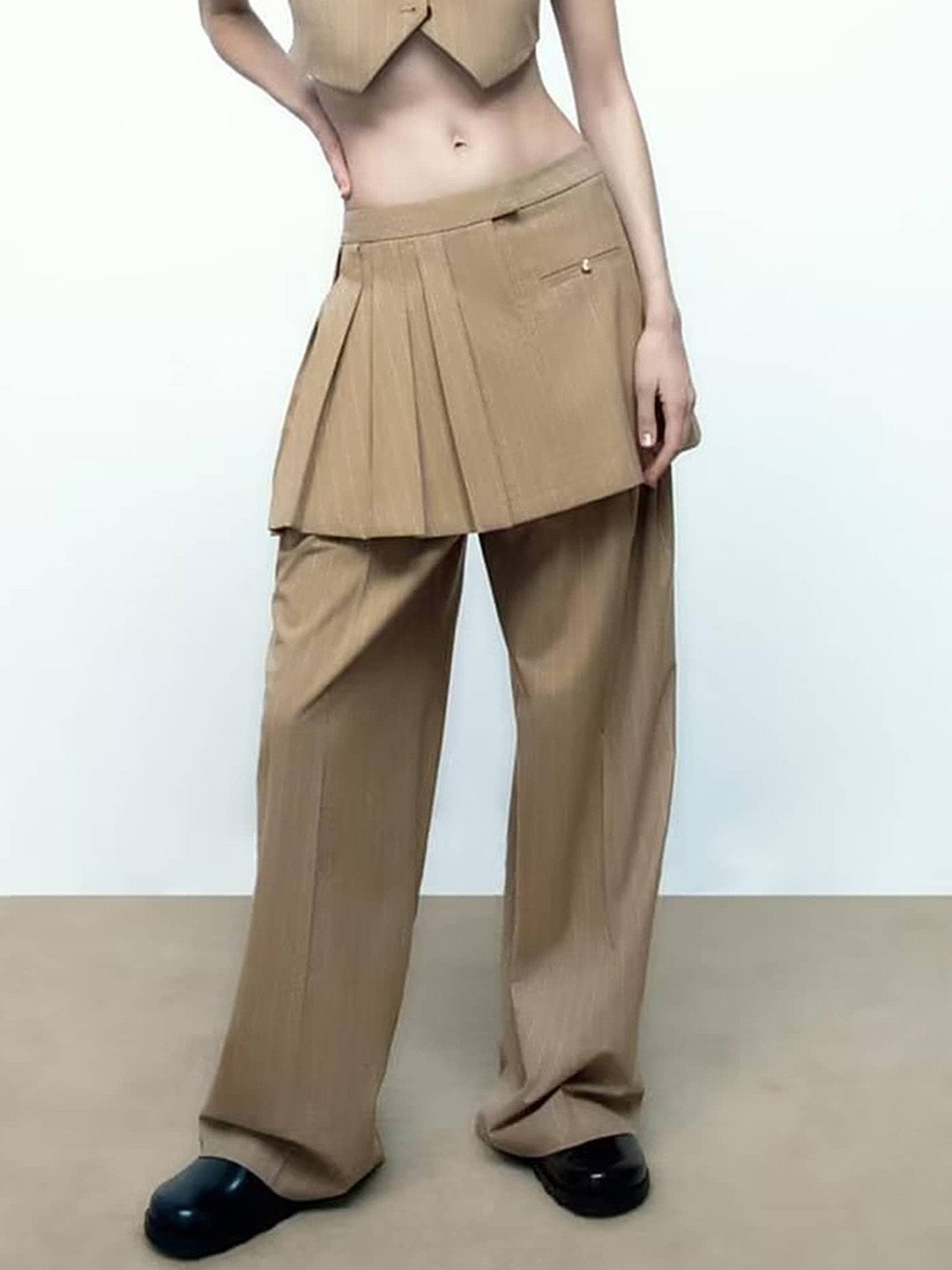 

LULU & SKY Straight Mini Skirt, Brown