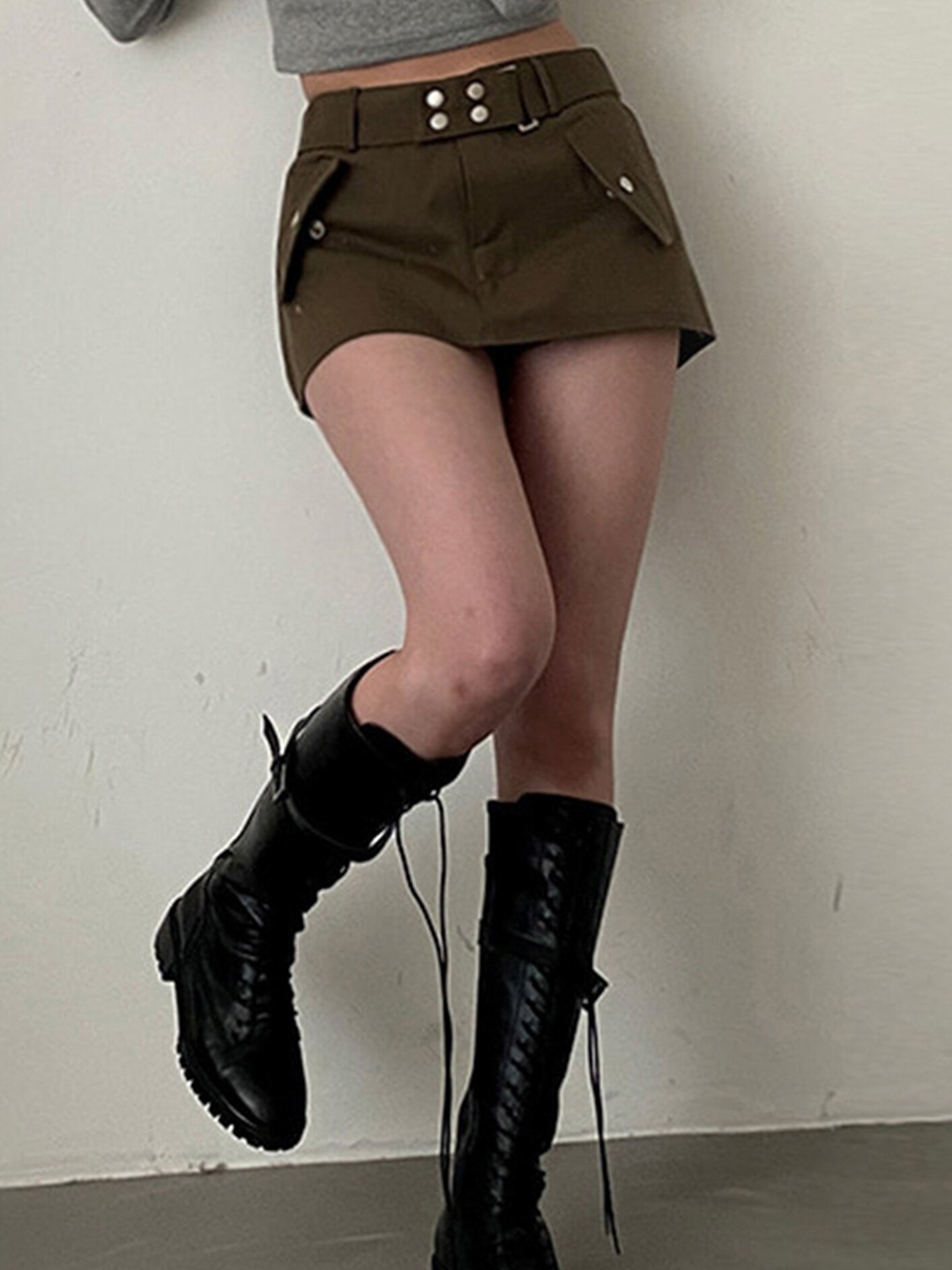 

LULU & SKY Straight Mini Skirt, Brown