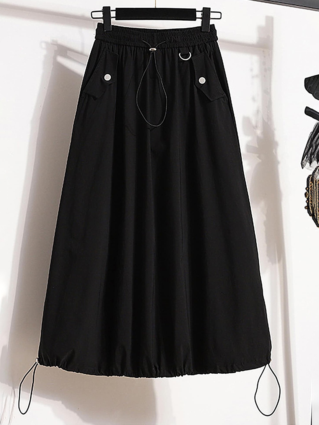 

LULU & SKY Pure Cotton Straight Midi Skirt, Black