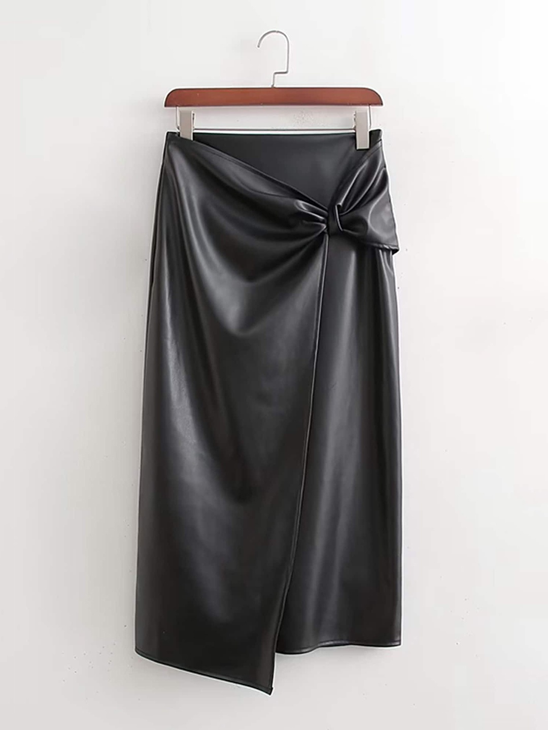 

LULU & SKY Sheen Straight Midi Skirt, Black