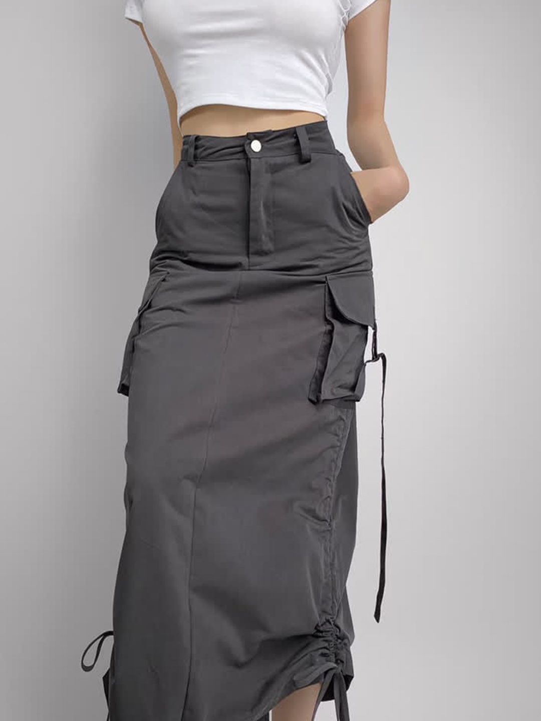 

LULU & SKY A-Line Midi Skirt, Grey