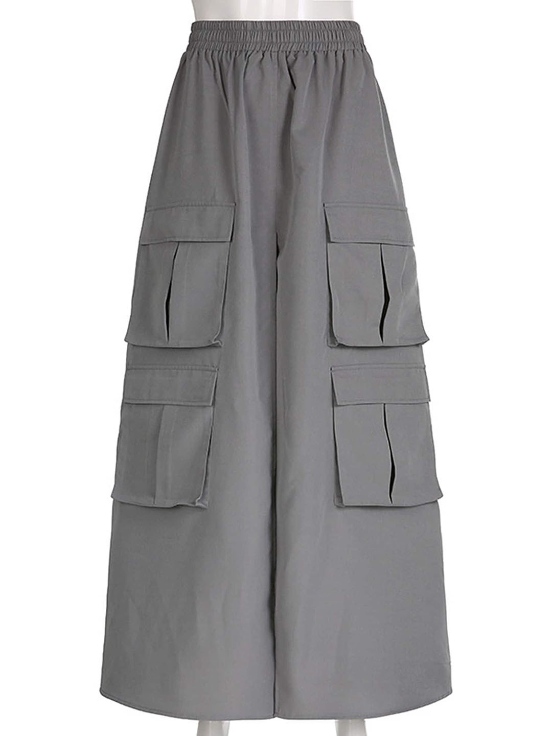 

LULU & SKY High Front Slit A-Line Maxi Skirts, Grey