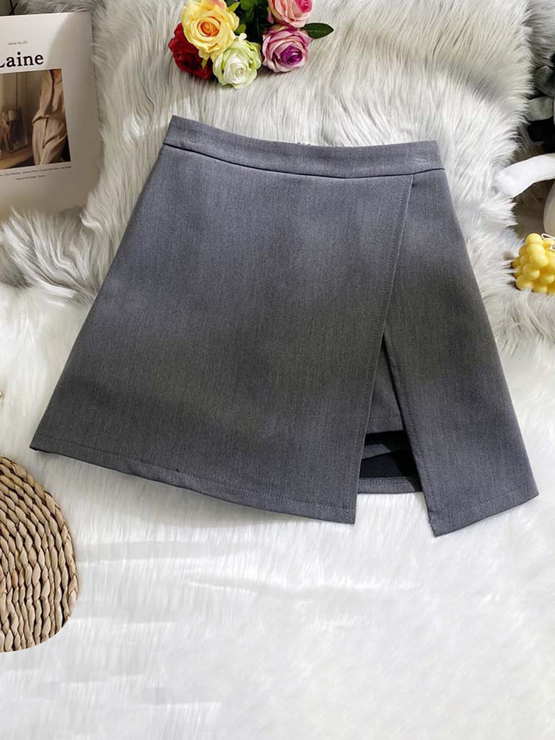 

LULU & SKY A-Line Mini Skirt, Grey