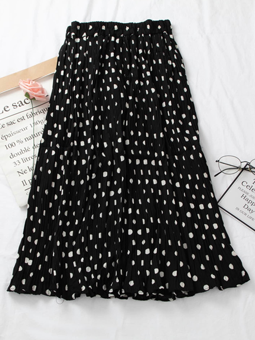 

LULU & SKY A-Line Midi Length Skirt, Black