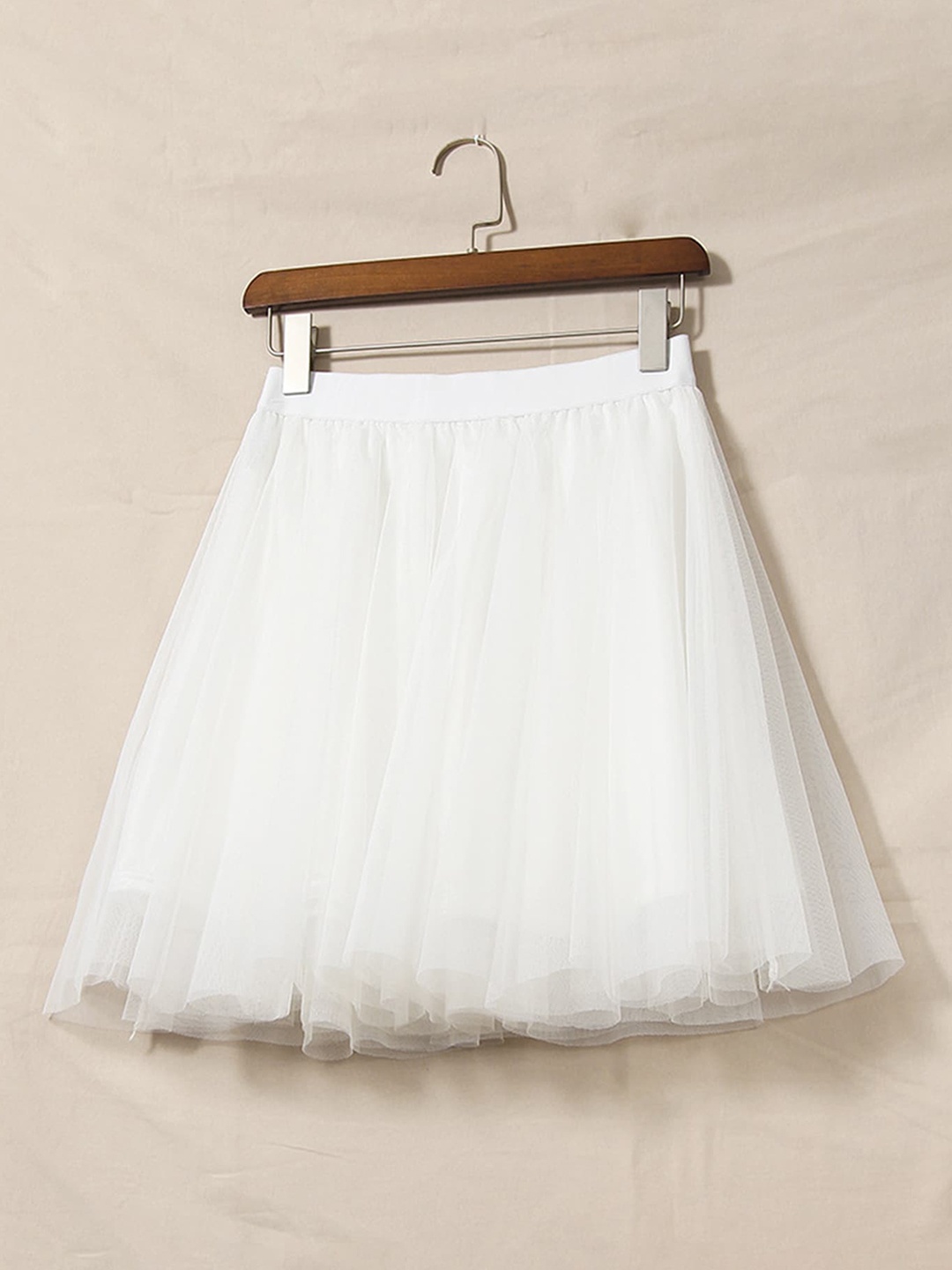 

LULU & SKY Tulle Skater A-Line Mini Skirt, White
