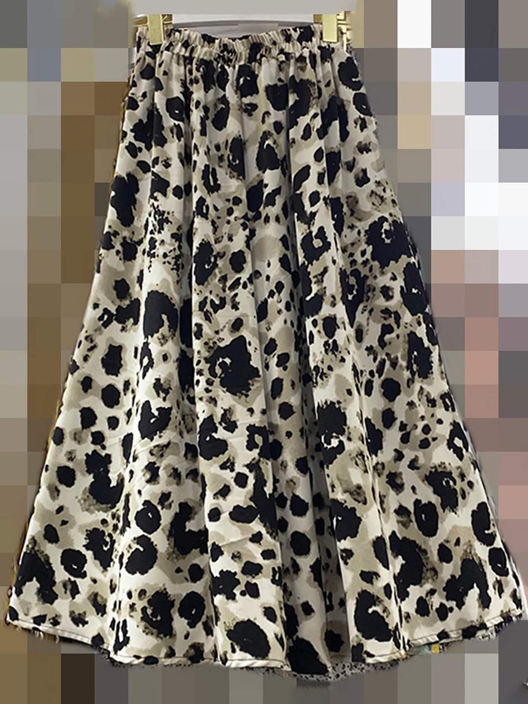 

LULU & SKY Printed A-Line Midi Skirt, Off white