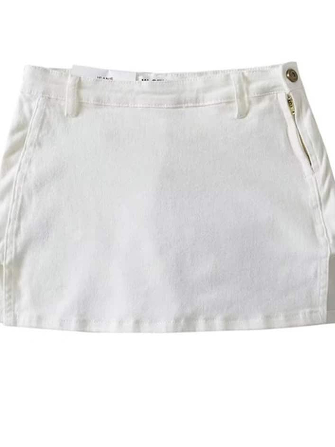 

LULU & SKY Cut Out Side Hem A-Line Mini Skirts, White