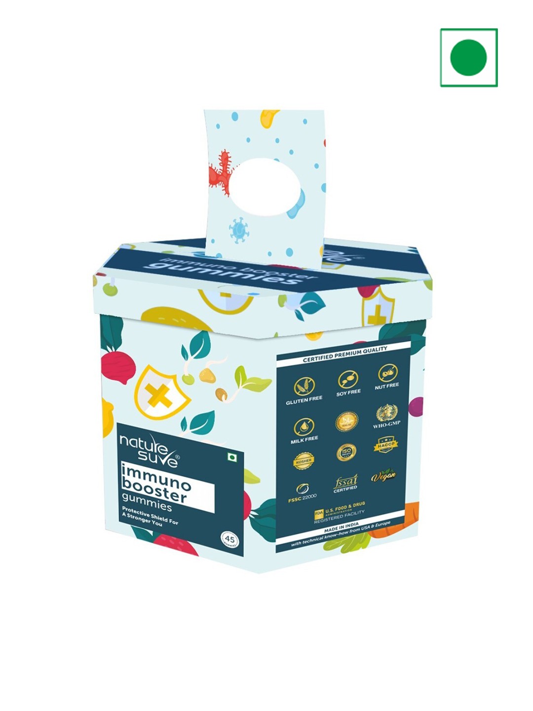 

Nature Sure Immuno Booster Daily Gummies For Natural Immunity - 45 Gummies, Blue