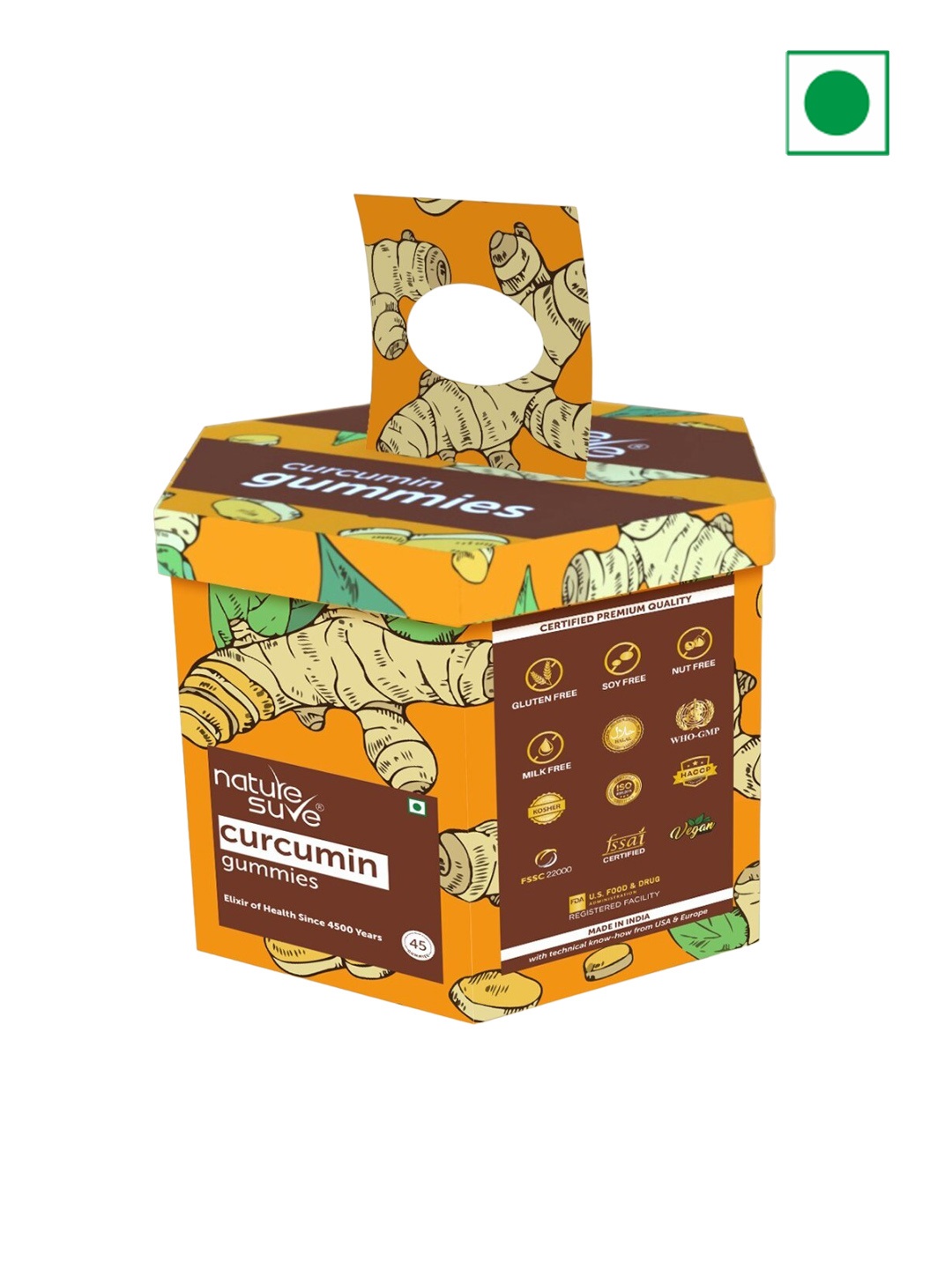 

Nature Sure Curcumin Daily Gummies For Good Health - 45 Pc Each, Orange